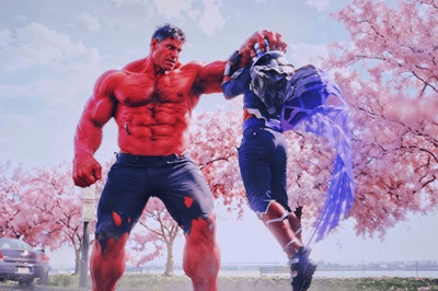 Captain America vs Red Hulk