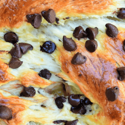 Brioche com gotas de chocolate