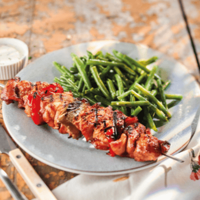 Brocheta de pollo Luisiana