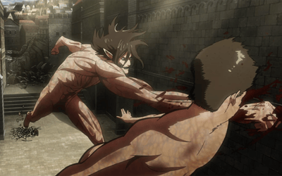 El Titán de Ataque salva a Mikasa
