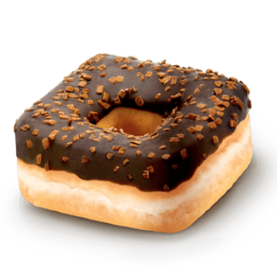 Donut Quadrado com Pedaços de Chocolate ao Leite