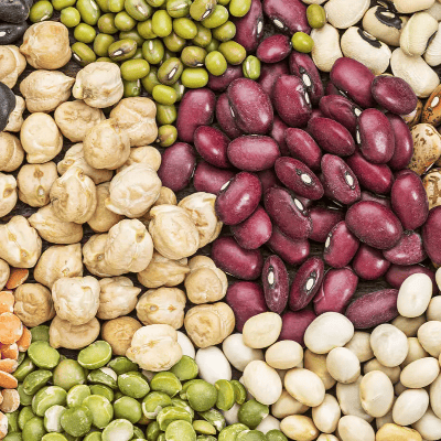 Las legumbres (lentejas, garbanzos, frijoles)