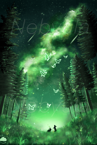 Bosque encantado bajo las estrellas