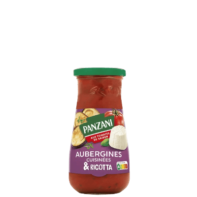 Salsa de berenjenas cocinadas y ricotta