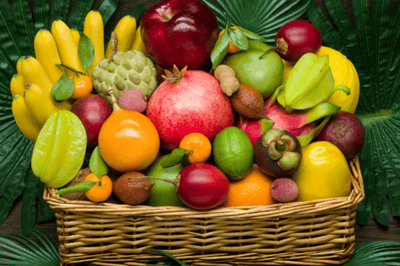 Las frutas tropicales (plátano, lichi, piña, mango, papaya…)