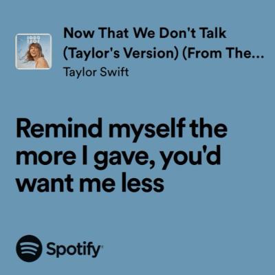now that we dont talk