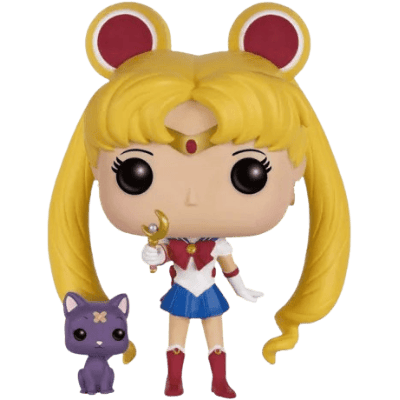 Sailor Moon con scettro lunare e Luna