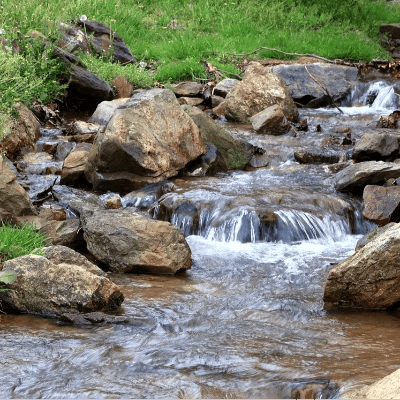 Acqua che scorre da un ruscello