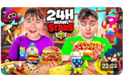 24h vivendo e comendo Brawl Stars