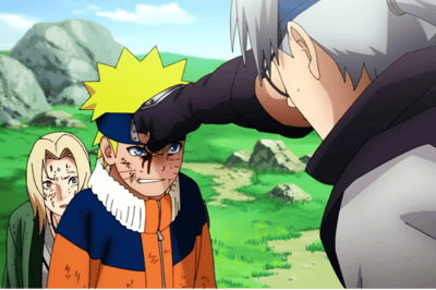 Jiraiya, Tsunade e Naruto vs Orochimaru e Kabuto