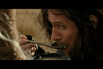 II – Il y en a peu, mais c’est chaud – Aragorn dégustant le ragoût d’Eowyn