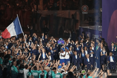 The arrival of the French athletes