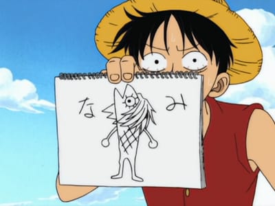 Drawing of Nami as a fishman