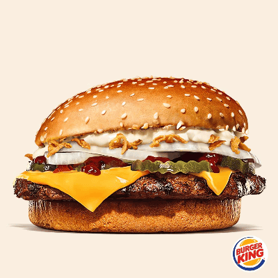 Luffy Burger (beef/BBQ sauce/fresh & crispy onions/cheddar)