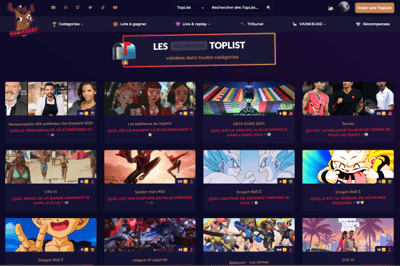 La pagina delle ultime TopList