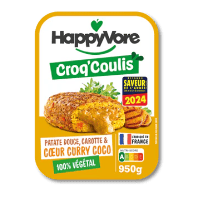 Croccantini con patate dolci, carote e cuore di curry al cocco