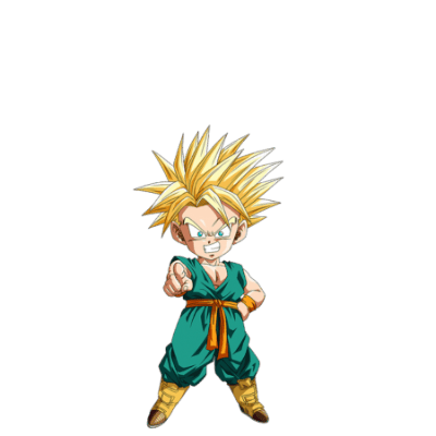 En kimono vert et super saiyan