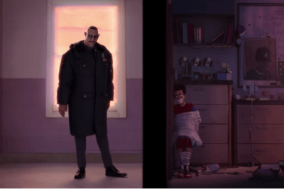 Jeff Morales parle à Miles derrière la porte (Into the Spider-Verse)