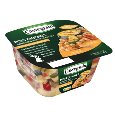 Garbanzos, berenjenas y calabacines asados con toque de comino y chile