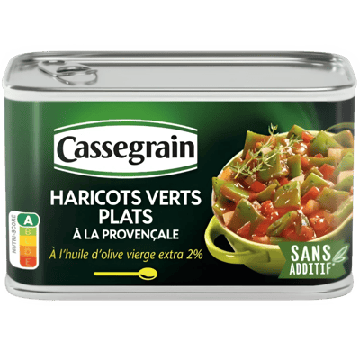 Fagiolini piatti alla provenzale con olio extravergine d'oliva 2%