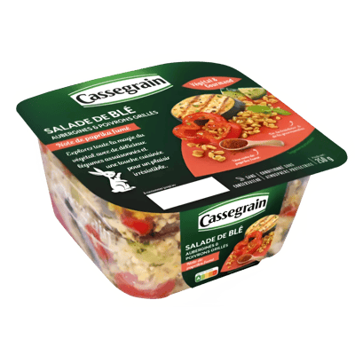Ensalada de trigo, berenjenas y pimientos asados con toque de pimentón ahumado