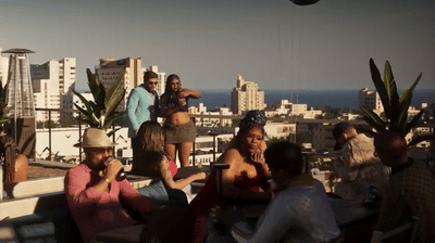 Disfrutar en el rooftop